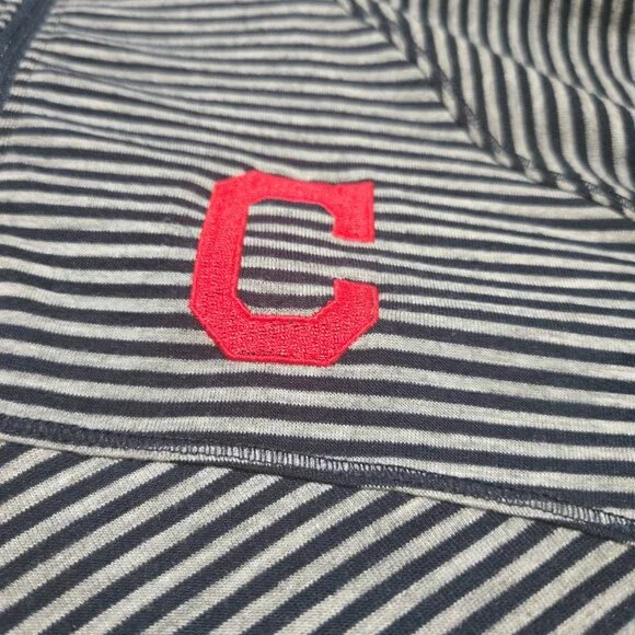 MLB Cleveland Guardians Columbia striped half-zip long sleeve shirt - Picture 2 of 6